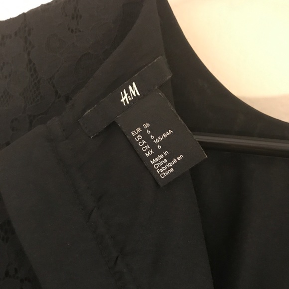 H&M - NWOT - Black Lace Long Sleeve Circle Dress - SIZE: 6 - Picture 7 of 10